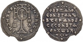 THE BYZANTINE EMPIRE
ROMANUS I, CONSTANTINUS VII, STEPHEN and CONSTANANTINUS LECAPENUS
Miliaresion 931 – 944.Obv. IhSVS XR-I-S-TVS NICA Cross potent...
