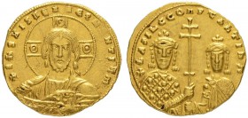THE BYZANTINE EMPIRE
BASIL II BULGAROKTONOS, 976-1025, WITH CONSTANTINUS VIII
Mint of Constantinopolis
Histamenon nomisma (solidus) ca. 977-989. Ob...