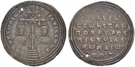 THE BYZANTINE EMPIRE
BASIL II BULGAROKTONOS, 976-1025, WITH CONSTANTINUS VIII
Mint of Constantinopolis
Miliaresion 989-1025. Obv. Єn TOV TωnICAT' b...