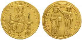 THE BYZANTINE EMPIRE
ROMANUS III ARGYRUS, 1028-1034
Mint of Constantinopolis
Histamenon nomisma (solidus) 1028/1034. Obv. +IhS XIS RЄX - RЄÇNANTInM...