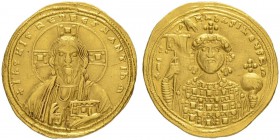 THE BYZANTINE EMPIRE
MICHAEL IV THE PAPHLAGONIAN, 1034-1041
Mint of Constantinopolis
Histamenon nomisma (solidus) 1034/1041. Obv. +IhS XIS RЄX - RЄ...