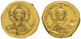 THE BYZANTINE EMPIRE
CONSTANTINUS IX MONOMACHUS, 1042-1055
Mint of Constantinopolis
Tetarteron 1042/1055. Obv. +IhS XIS RЄX - RЄÇNANTInM Nimbate bu...