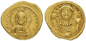 THE BYZANTINE EMPIRE
CONSTANTINUS IX MONOMACHUS, 1042-1055
Mint of Constantinopolis
Tetarteron nomisma 1042/1055. Obv. +IhS XIS RЄX - RЄÇNANTInM Ni...