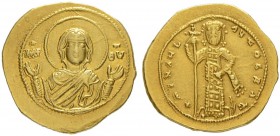 THE BYZANTINE EMPIRE
MICHAEL VI STRATIOTICUS, 1056-1057
Mint of Constantinopolis
Tetarteron 1056/1057. Obv. No legend. Facing bust of the Virgin, n...