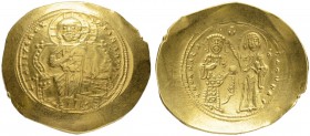 THE BYZANTINE EMPIRE
CONSTANTINUS X, 1059-1067
Mint of Constantinopolis
Histamenon 1059-1067. Obv. +IhS IXS RCX – RCINANTIhm Christ, nimbate, seate...