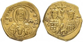 THE BYZANTINE EMPIRE
MICHAEL VII DUCAS, 1071-1078, WITH MARIA
Tetarteron nomisma 1071-1078. Obv. +ΘKЄRo – HΘЄI+ Bust of the nimbate Virgin facing, w...