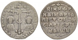THE BYZANTINE EMPIRE
NICEPHORUS III BOTANIATES, 1078-1081, WITH MARIA
Miliaresion 1078-1081. Obv. + EN T-ONTW NI-KATE NIKH-Φ KAI MAPIA decorated cro...
