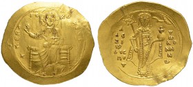 THE BYZANTINE EMPIRE
ALEXIUS I COMNENUS, 1081-1118, Post-Reform Coinage
Mint of Thessalonica
Hyperpyron 1092/93 – 1118. Obv. VS.: + KE RO-HΘEI / IC...