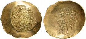 THE BYZANTINE EMPIRE
MANUEL I COMNENUS, 1143-1180
Mint of Constantinopolis
Electrum aspron trachy 1152-1157. Obv. Barred IC - XC, Christ Pantocrato...