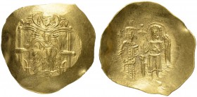 THE BYZANTINE EMPIRE
ISAAC II ANGELUS, 1185-1195
Mint of Constantinopolis
Hyperpyron 1185-1195. Obv. The Virgin nimbate enthroned facing; on her br...