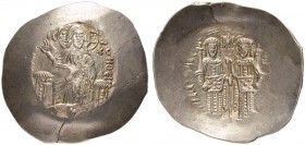 THE BYZANTINE EMPIRE
ALEXIUS III ANGELUS-COMNENUS, 1195-1203
Mint of Constantinopolis
Electrum aspron trachy, 1195-1197. Obv. [KE RO] – HΘE Christ ...