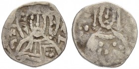 THE RESTORED BYZANTINE EMPIRE
MANUEL II PALEOLOGUS, 1391-1423
Mint of Constantinopolis
Silver 1/16 hyperpyron (1/8 stavraton) Obv. Bust of Christ, ...