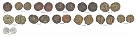IMITATIONS FROM THE BORDERLANDS OF THE BYZANTINE EMPIRE
CALIFATES OF MEDINA AND DAMASCUS
Lot of 13 bronze-fals of Byzantine type from the mints of E...
