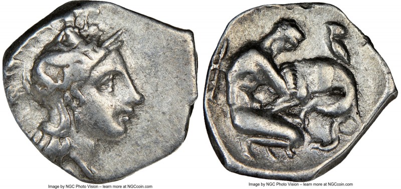 CALABRIA. Tarentum. Ca. 380-280 BC. AR diobol (13mm, 8h). NGC VF. Ca. 325-280 BC...