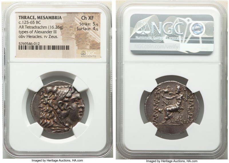 THRACE. Mesambria. Ca. 125-65 BC. AR tetradrachm (29mm, 16.26 gm, 12h). NGC Choi...