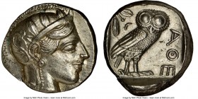 ATTICA. Athens. Ca. 440-404 BC. AR tetradrachm (24mm, 17.25 gm, 9h). NGC MS 5/5 - 4/5, brushed. Mid-mass coinage issue. Head of Athena right, wearing ...