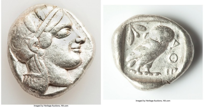ATTICA. Athens. Ca. 440-404 BC. AR tetradrachm (25mm, 17.13 gm, 2h). VF. Mid-mas...
