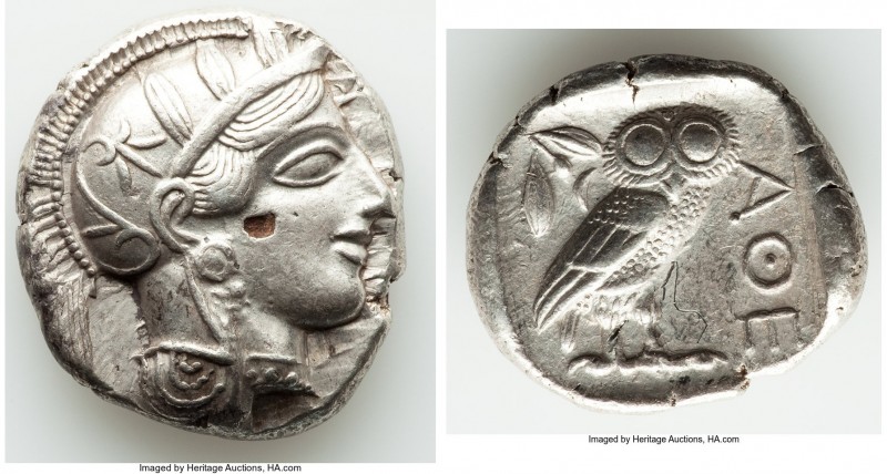 ATTICA. Athens. Ca. 440-404 BC. AR tetradrachm (27mm, 17.16 gm, 3h). About XF, p...