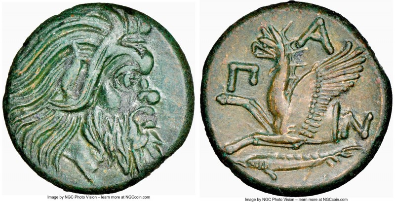 CIMMERIAN BOSPORUS. Panticapaeum. 4th century BC. AE (22mm, 7.27 gm, 6h). NGC Ch...