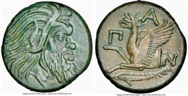 CIMMERIAN BOSPORUS. Panticapaeum. 4th century BC. AE (22mm, 7.27 gm, 6h). NGC Choice AU 5/5 - 3/5, light smoothing. Head of bearded Pan right / Π-A-N,...