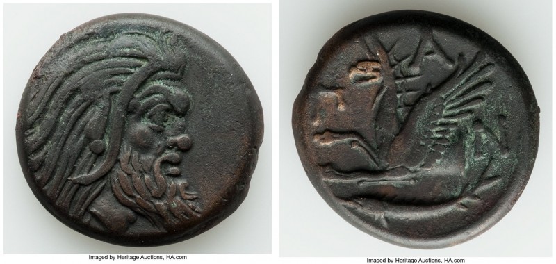 CIMMERIAN BOSPORUS. Panticapaeum. 4th century BC. AE (22mm, 7.05 gm, 11h). Choic...