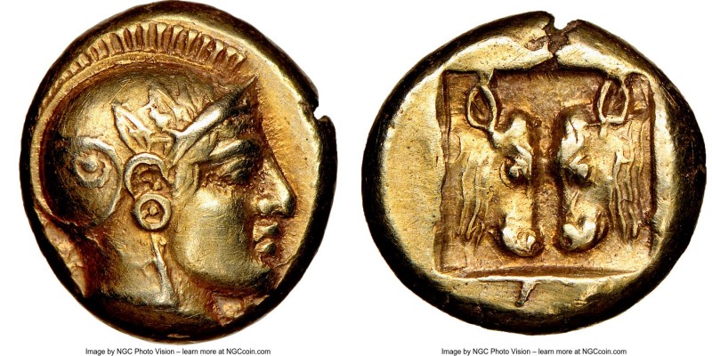 LESBOS. Mytilene. Ca. 454-427 BC. EL sixth stater or hecte (10mm, 2.54 gm, 10h)....