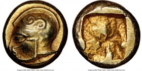 IONIA. Phocaea. Ca. 521-478 BC. EL sixth-stater or hecte (10mm, 2.56 gm). NGC XF 4/5 - 3/5. Head of warrior left in crested Corinthian helmet decorate...