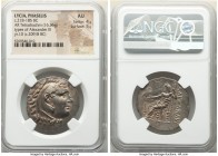 LYCIA. Phaselis. Ca. 218-185 BC. AR tetradrachm (30mm, 16.36 gm, 1h). NGC AU 4/5 - 5/5. Late posthumous issue in the name and types of Alexander III t...
