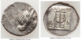 LYCIAN LEAGUE. Phaselis. Ca. 167-81 BC. AR drachm (15mm, 2.81 gm, 12h). Choice XF. Series 1. Laureate head of Apollo right, hair falling in two ringle...