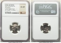 LYCIAN LEAGUE. Olympus. Ca. 88-84 BC. AR drachm (17mm, 1h). NGC Choice XF. Series 2. Laureate bust of Apollo right, hair falling in two ringlets; bow ...