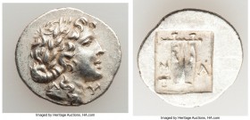 LYCIAN LEAGUE. Masicytes. Ca. 48-20 BC. AR hemidrachm (15mm, 1.84 gm, 1h). AU. Series 1. Laureate head of Apollo right; Λ-Y below / M-A, cithara (lyre...