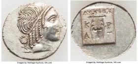 LYCIAN LEAGUE. Cragus. Ca. 32-30 BC. AR hemidrachm (16mm, 1.78 gm, 12h). Choice AU. Series 4. Head of Apollo right, wearing taenia, bow and quiver ove...
