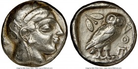NEAR EAST or EGYPT. Ca. 5th-4th centuries BC. AR tetradrachm (25mm, 17.00 gm, 7h). NGC VF 5/5 - 3/5. Head of Athena right, wearing crested Attic helme...