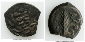 JUDAEA. Roman Procurators. Porcius Festus (AD 59-62). AE prutah (18mm, 2.66 gm, 10h). VF. Jerusalem, dated Regnal Year 5 of Nero (AD 58/9). NЄP/WNO/C,...