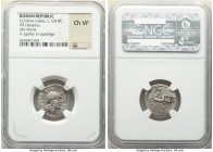 Q. Fabius Labeo (ca. 124 BC). AR denarius (19mm, 1h). NGC Choice VF. Rome. LABEO-ROMA, head of Roma right, wearing pendant earring, necklace and winge...
