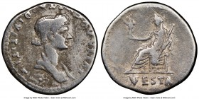 Julia Titi (ca. AD 79-90/1). AR cistophorus (26mm, 6h). NGC Fine. Ephesus (or Rome for circulation in Asia), AD 82. IVLIA AVGVSTA-DIVI TITI F•, draped...