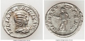 Julia Domna (AD 193-217). AR denarius (19mm, 3.08 gm, 7h). Choice VF. Rome, AD 211-217. IVLIA PIA FELIX AVG, draped bust of Julia Domna right, seen fr...