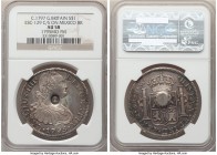 George III Counterstamped Dollar ND (1797) AU58 NGC, KM634, S-3765A, ESC-129. Small oval counterstamp of George III upon a Mexico 1795 Mo-FM 8 Reales....