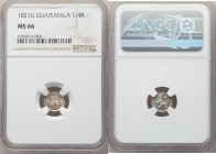 Ferdinand VII 1/4 Real 1821-G MS66 NGC, Nueva Guatemala mint, KM72. Highly reflective fields, light toning. 

HID09801242017

© 2020 Heritage Auct...