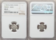 French India. Mahe 4-Piece Lot of Certified Fanons (1/5 Rupee) ND (1738-1792) MS63 NGC, Bhultcheri mint, KM67. Sold as is, no returns. 

HID09801242...