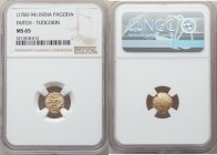 Dutch India gold Pagoda ND (1760-1794) MS65 NGC, Tuticorin mint, KM49. 

HID09801242017

© 2020 Heritage Auctions | All Rights Reserve