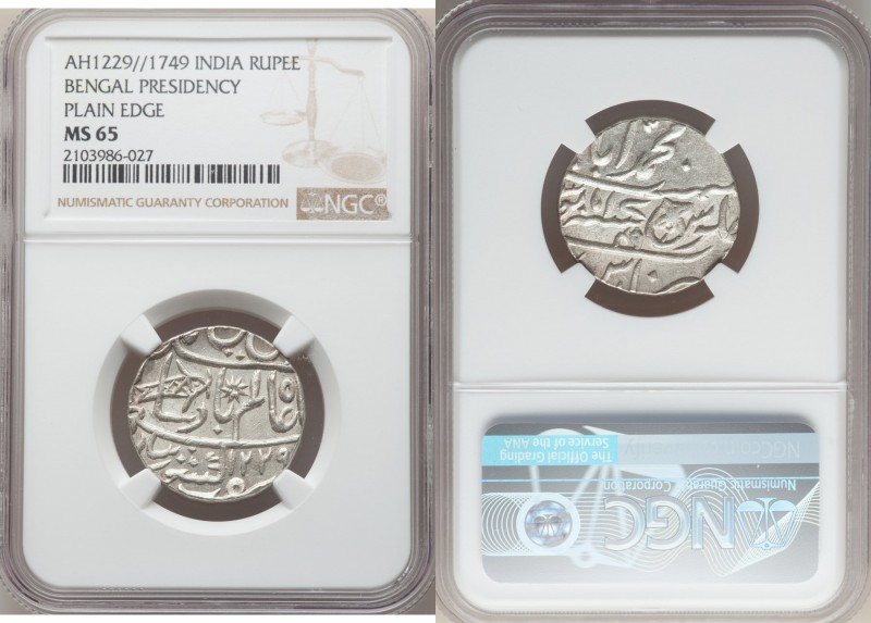 British India. Bengal Presidency Rupee AH 1229 Year 17/49 (1815) MS65 NGC, Benar...