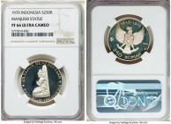 Republic Proof "Manjusri Statue" 250 Rupiah 1970 PR66 Ultra Cameo NGC, KM24. Struck as part of the larger Proof set of the same year in celebration of...