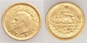 Muhammad Reza Pahlavi gold 1/4 Pahlavi SH 1350 (1971) AU, KM1160a. 16.4mm. 2.02gm. AGW 0.0589 oz. 

HID09801242017

© 2020 Heritage Auctions | All...