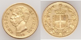 Umberto I gold 20 Lire 1882-R XF, Rome mint, KM21. 21.1mm. 6.44gm. AGW 0.1867 oz. 

HID09801242017

© 2020 Heritage Auctions | All Rights Reserve