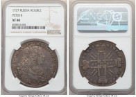 Peter II Rouble 1727 XF40 NGC, Moscow mint, KM182.1, Dav-1667. Stars above head and end of legend. Lovely old cabinet toning. 

HID09801242017

© ...