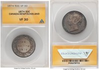 Pair of Certified Assorted Issues ANACS, 1) Canada: Newfoundland. Victoria 50 Cents 1874 - VF30, London mint, KM6 2) Switzerland: Vaud. Canton 5 Batze...