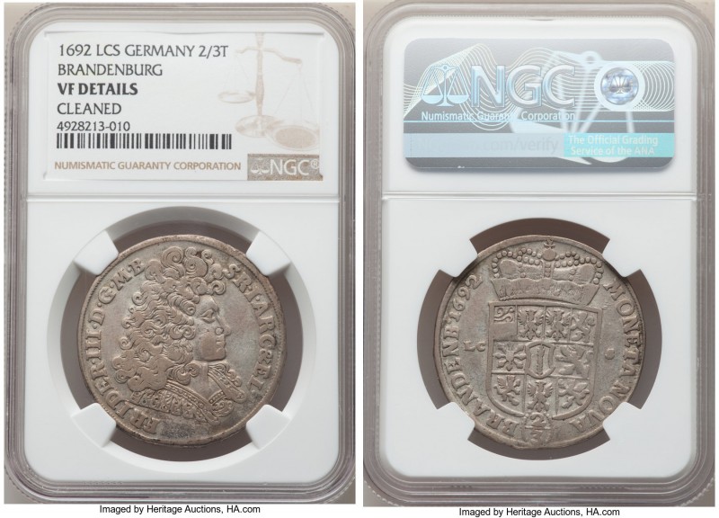 Pair of Certified Assorted Fractional Talers NGC, 1) German States: Brandenburg....
