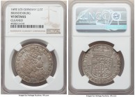 Pair of Certified Assorted Fractional Talers NGC, 1) German States: Brandenburg. Friedrich III 2/3 Taler 1692-LCS - VF Details (Cleaned) Berlin mint, ...