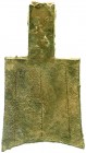 CHINA und Südostasien, China, Chou-Dynastie 1122-255 v. Chr.
Bronze-Spatengeld mit hohlem Griff 650/400 v. Chr. "square shoulder" Legende Da. 50 X 98 ...